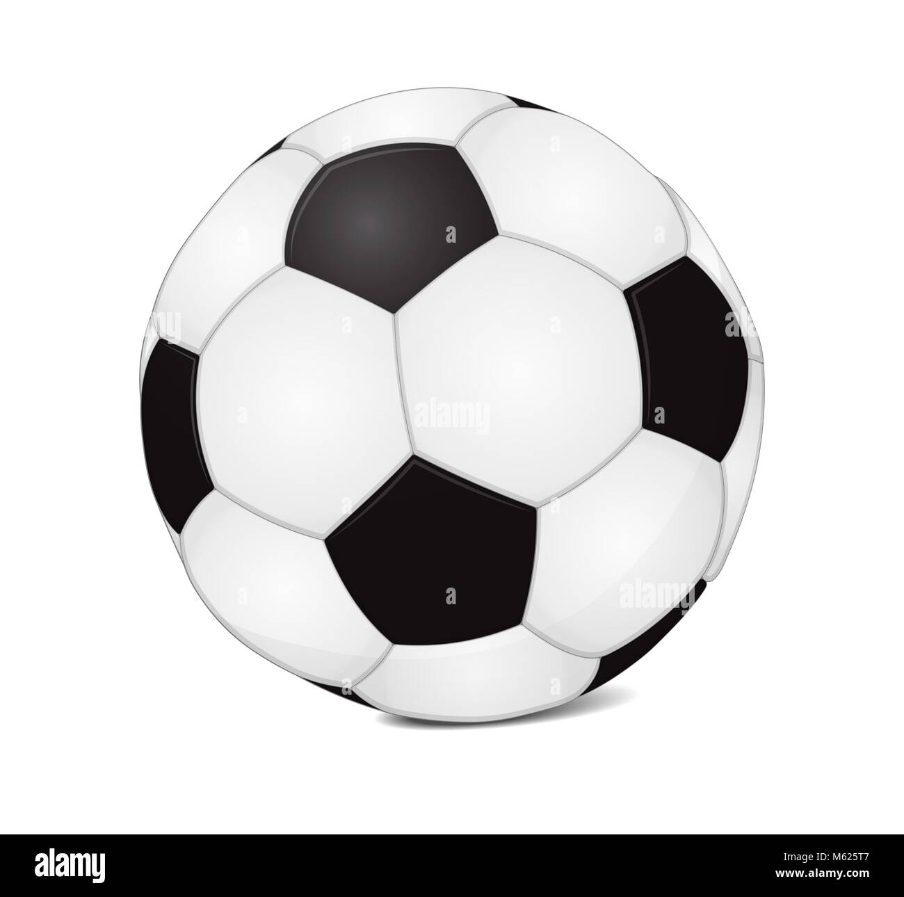Realistico, ad alto dettaglio vector pallone da calcio con l'ombra. Foto Stock