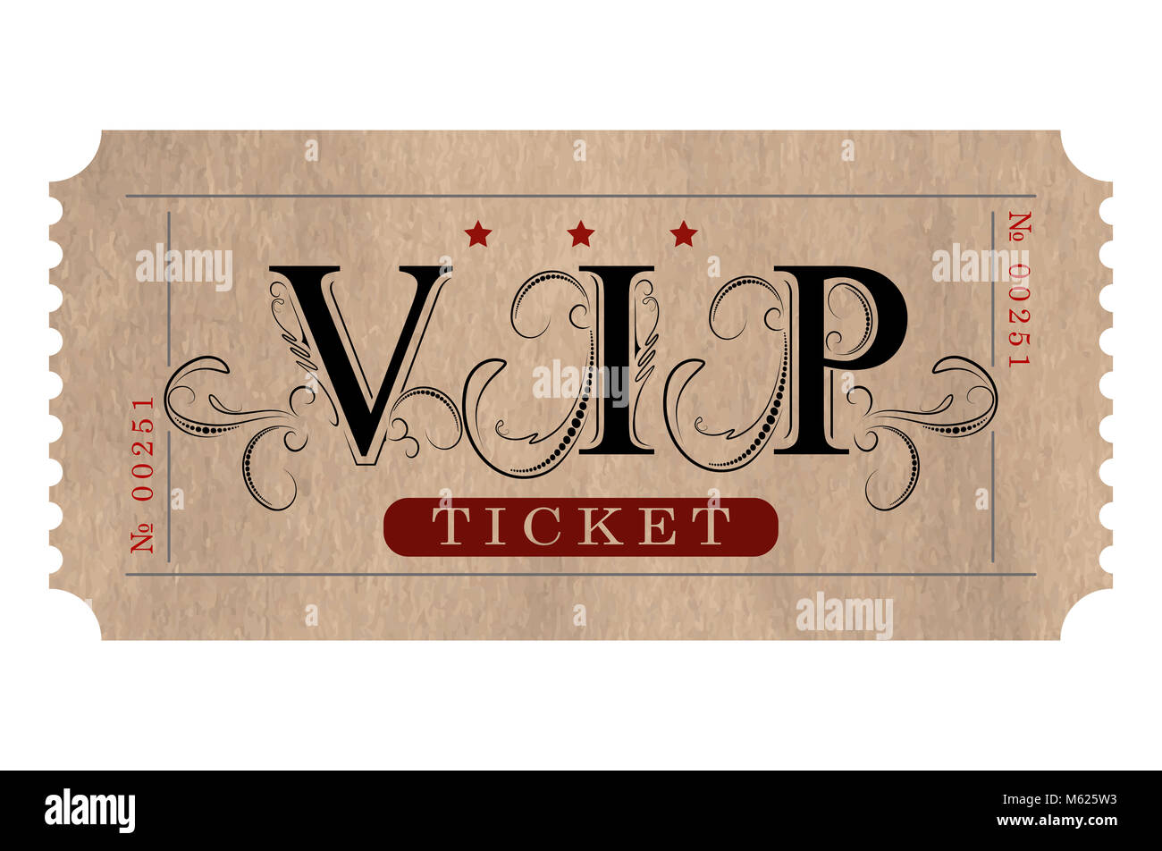 In stile retrò vip ticket in nero e rosso eleganti toni. Foto Stock