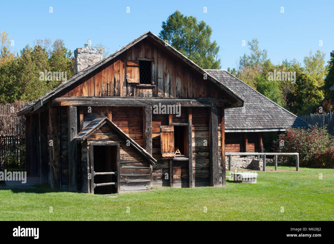 Sainte-Marie tra gli Hurons, Ontario della prima Comunità europea, fu il quartier generale della missione dei gesuiti francesi a Huron Wendat persone. Foto Stock