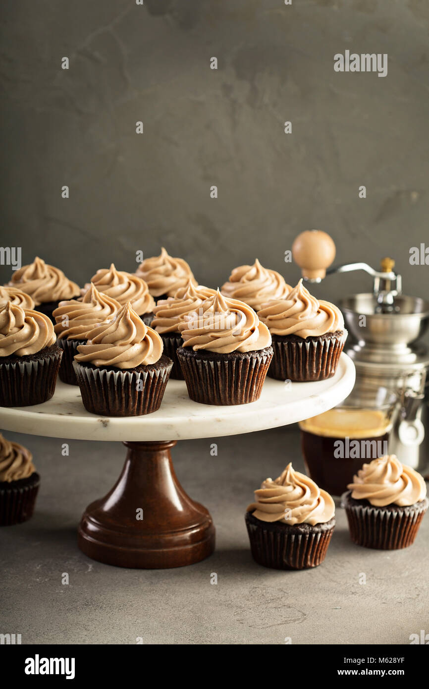 Cioccolato tortini di espresso Foto Stock