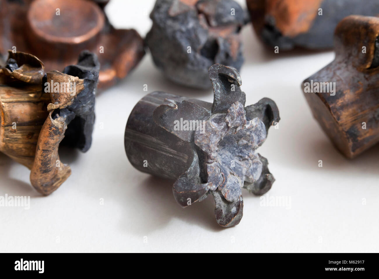 Vari tipi di recuperato trascorso di proiettili proiettili) mostra espansione (proliferata) - USA Foto Stock