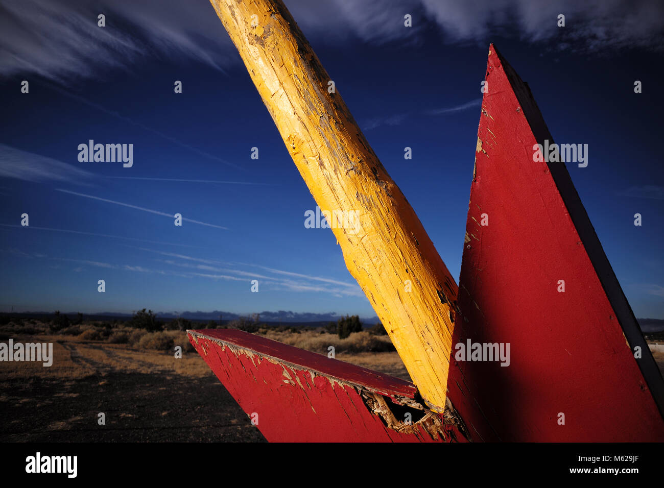 Doppie frecce, città abbandonate lungo Arizona Route 40 & 66 Foto Stock