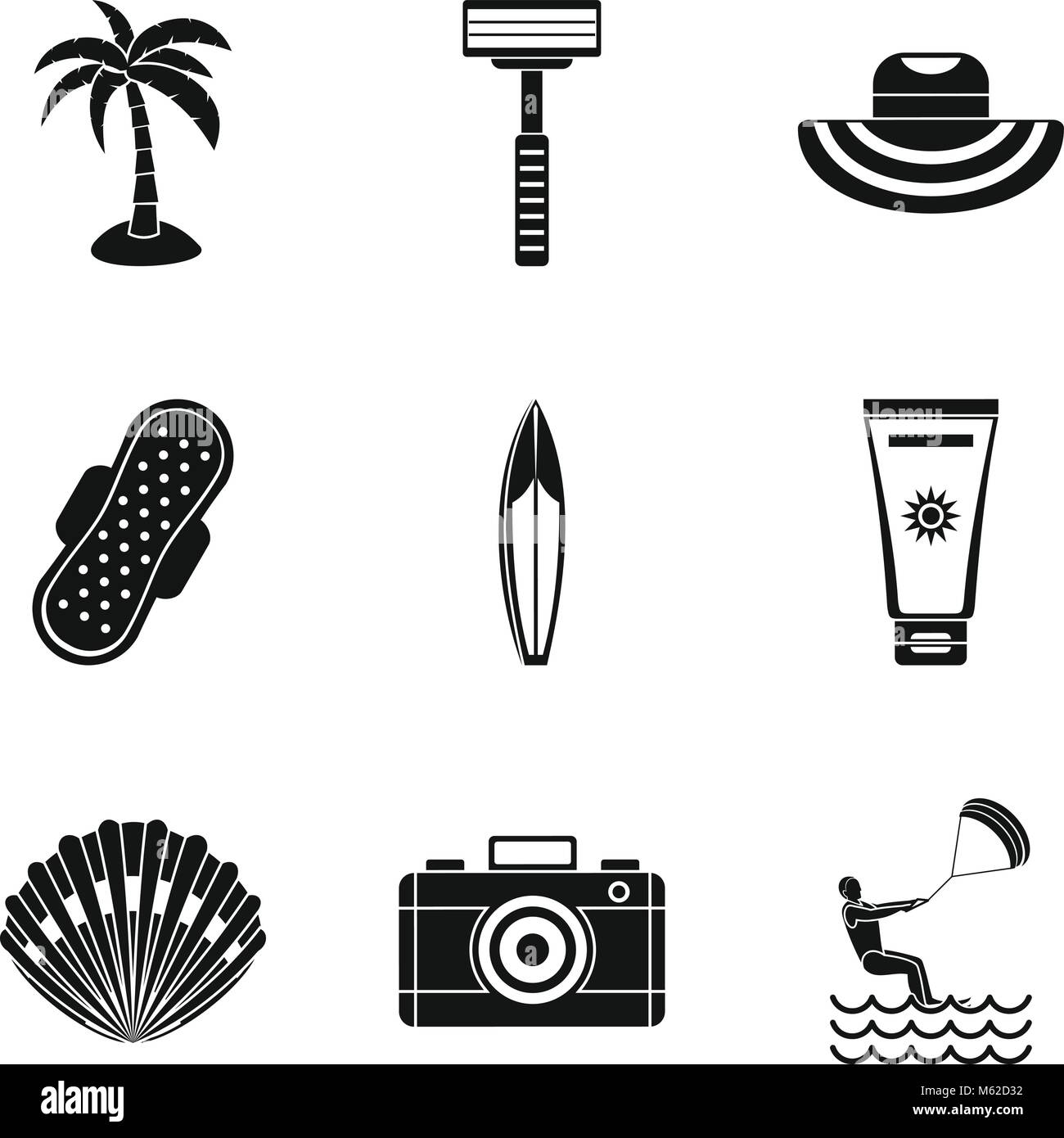 Igiene Professionale set di icone, stile semplice Illustrazione Vettoriale
