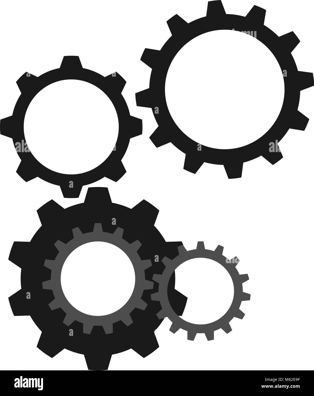 Serie di ruote dentate collegate tra loro Illustrazione Vettoriale
