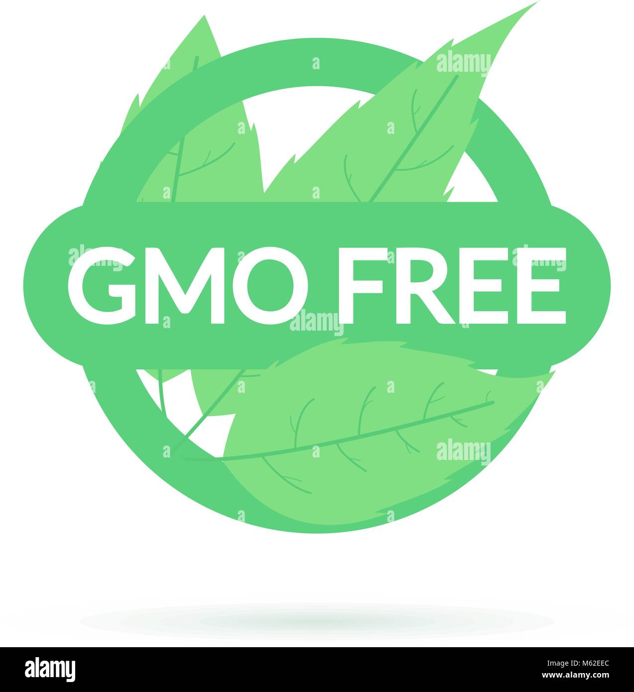 Verde OGM free sticker isolati su sfondo bianco Illustrazione Vettoriale