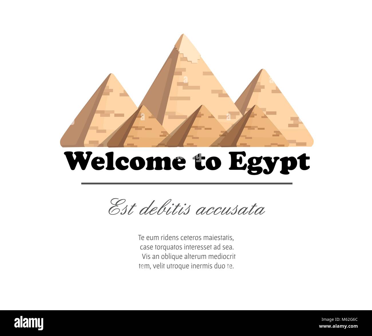 La Piramide di Giza complesso piramidi egiziane giorno meraviglia del mondo grande Piramide di Giza illustrazione vettoriale su sfondo bianco con posto per il testo Illustrazione Vettoriale
