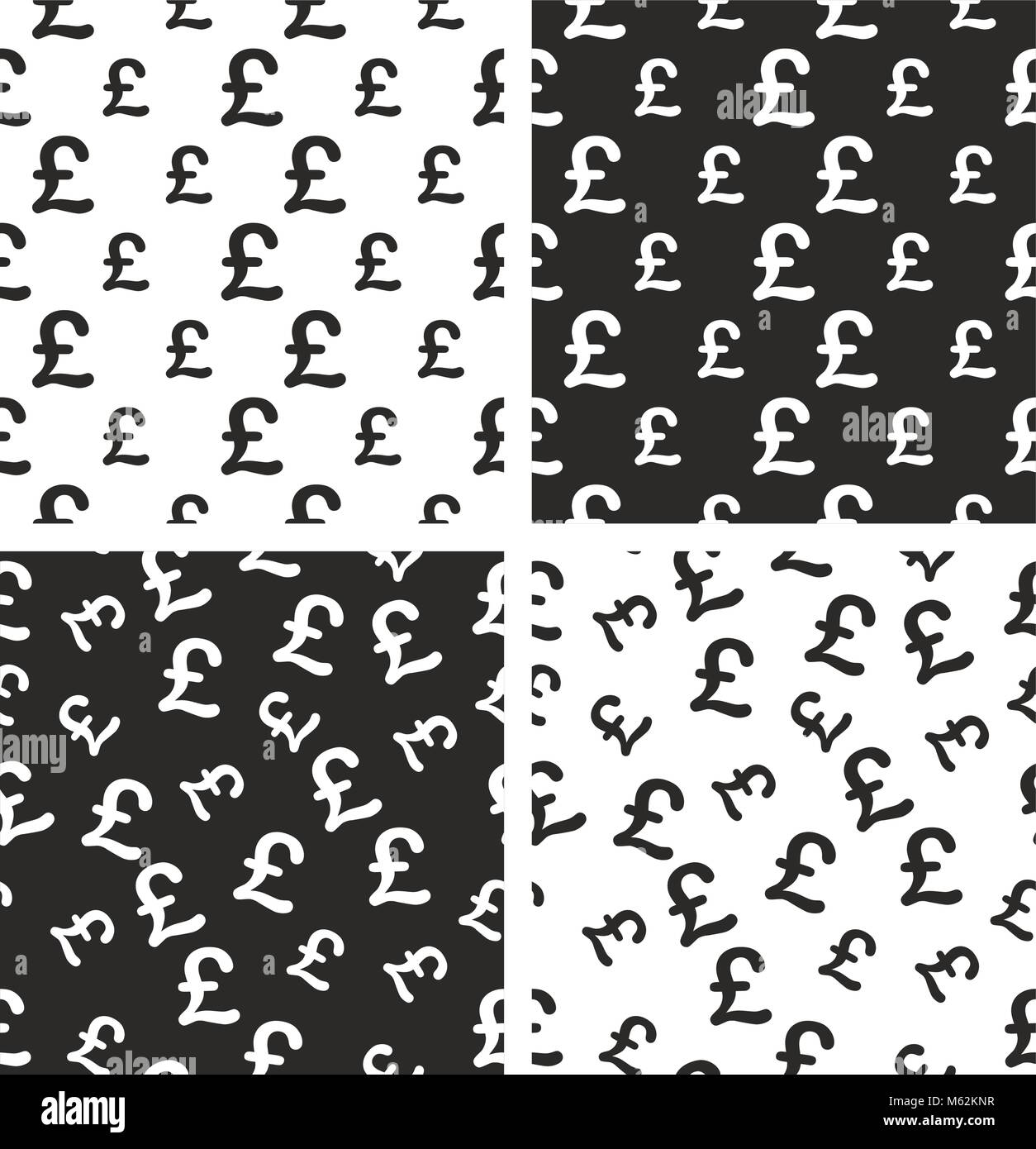 Pound cambio segno Seamless Pattern impostato Illustrazione Vettoriale