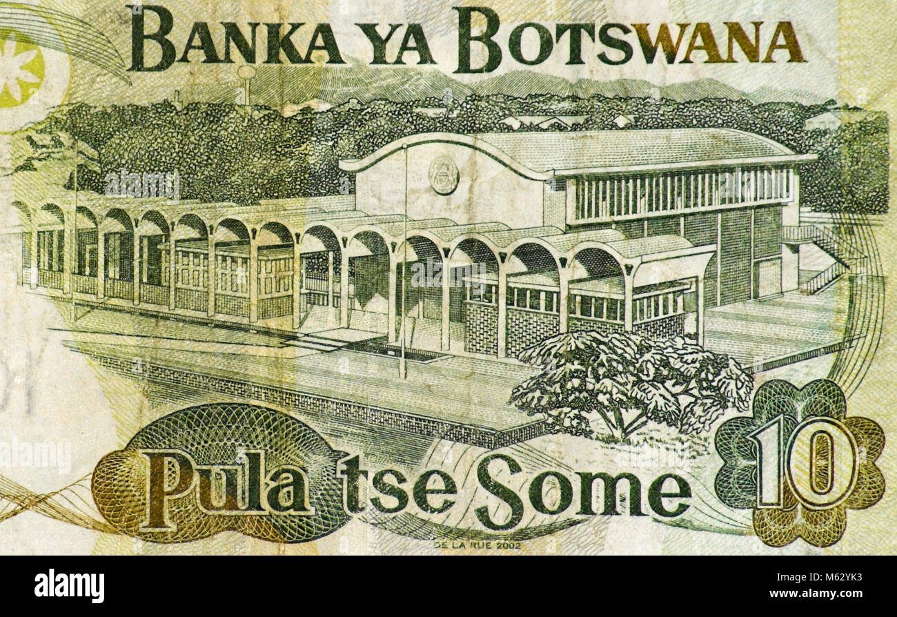 Il Botswana dieci Banca Pula nota Foto Stock