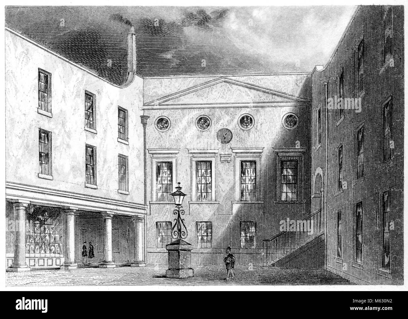 Una incisione dell'oncia Hall di Londra scansionati ad alta risoluzione da un libro stampato nel 1851. Ritiene copyright free. Foto Stock