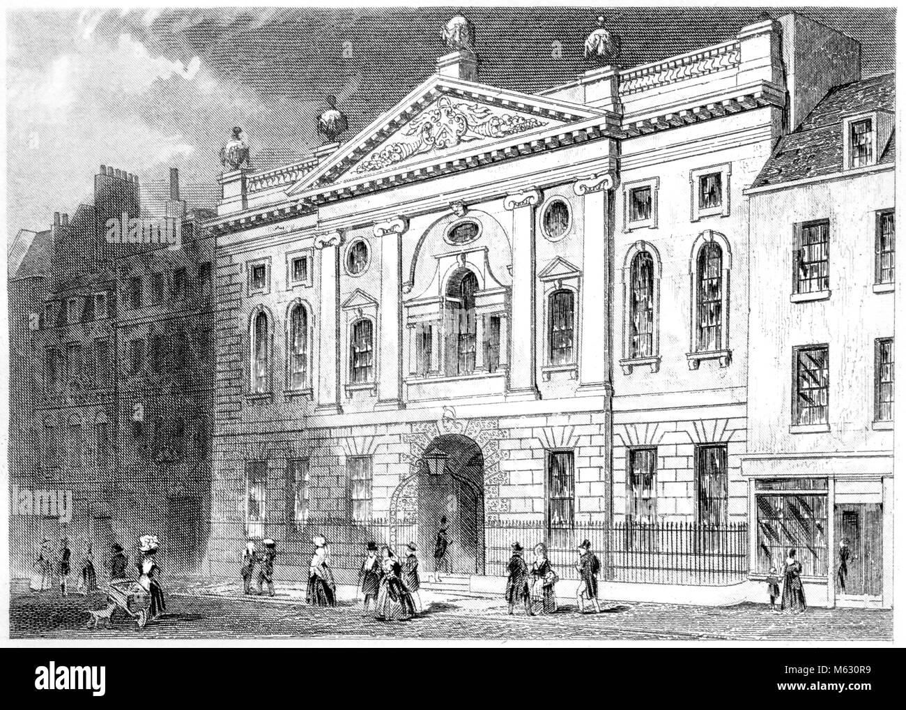 Una incisione di ferramenta Hall di Londra scansionati ad alta risoluzione da un libro stampato nel 1851. Ritiene copyright free. Foto Stock
