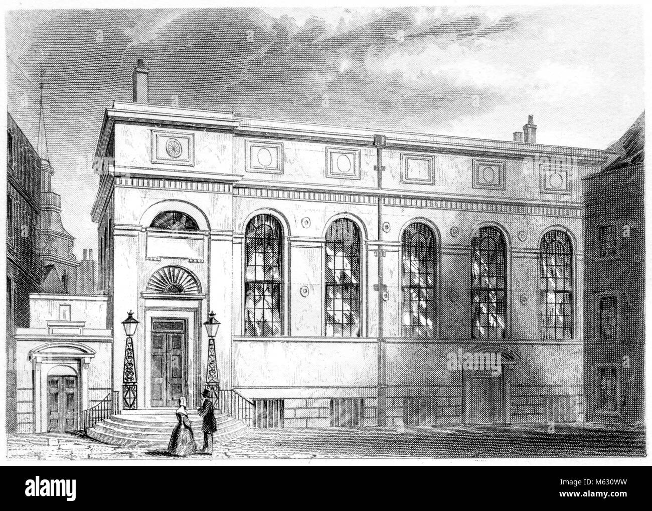 Una incisione di cartolai Hall di Londra scansionati ad alta risoluzione da un libro stampato nel 1851. Ritiene copyright free. Foto Stock