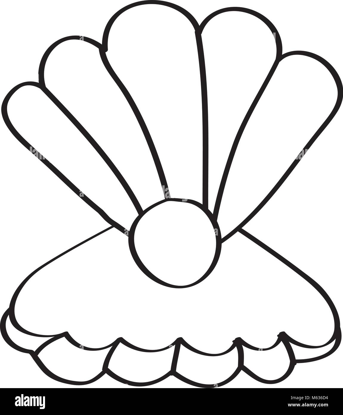 disegno conchiglia facile - 7 Aprire conchiglia con perla vita marina Immagine e Vettoriale - Alamy