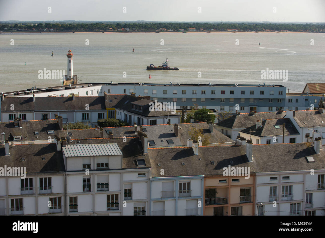 Saint Nazaire, Loire estuario sull'Oceano Atlantico. La Francia. Foto Stock