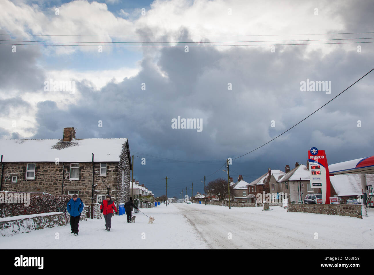 Main Street, Seahouses Norhumberland UK in inverno 2018 Foto Stock
