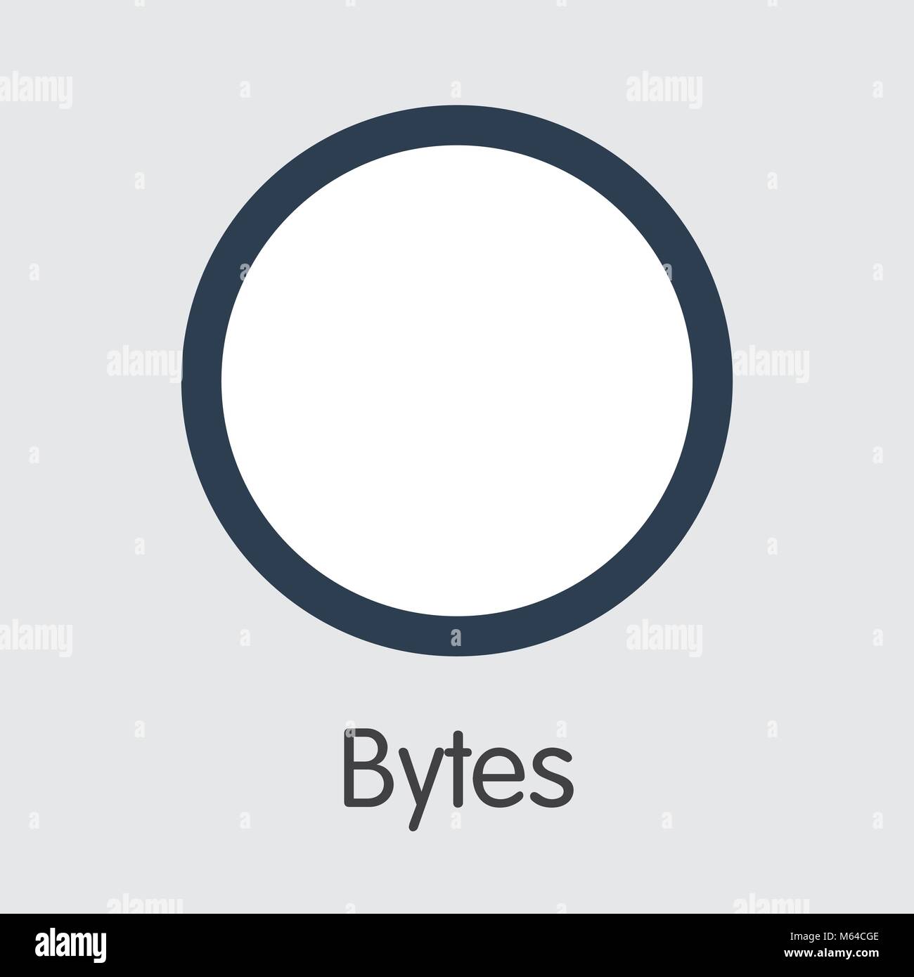 Byte - Blockchain Cryptocurrency simbolo grafico. Illustrazione Vettoriale
