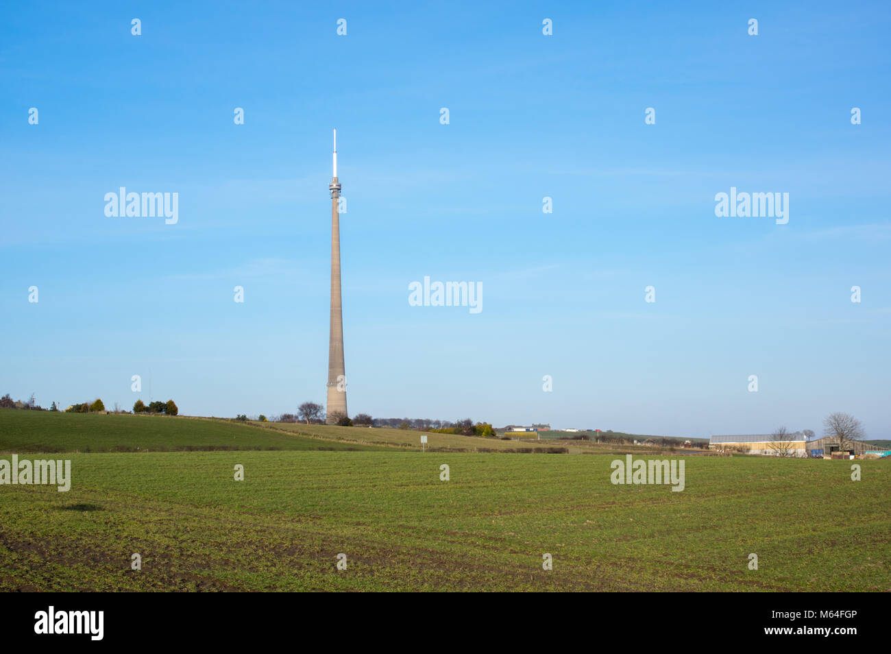 Emley Moor stazione trasmittente, Emley, West Yorkshire, Inghilterra Foto Stock