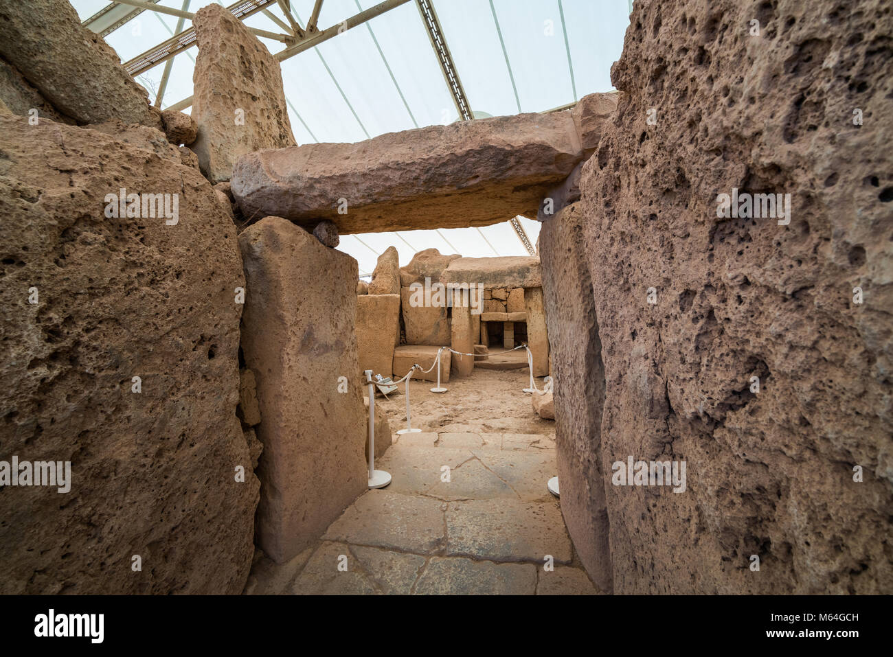 Mnajdra, Malta, l'Europa. Foto Stock