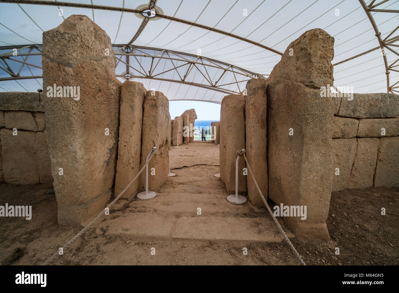 Mnajdra, Malta, l'Europa. Foto Stock