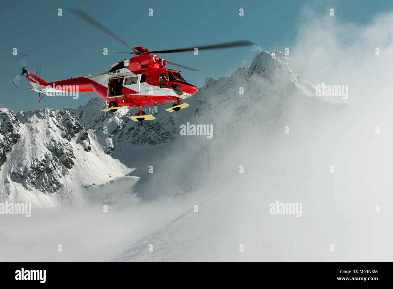 Volunteer Mountain Rescue Service in azione Foto Stock