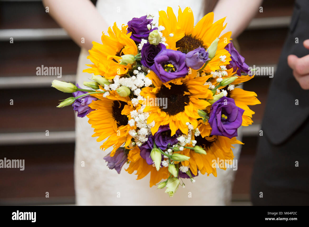 Girasole bouquet di nozze Foto Stock