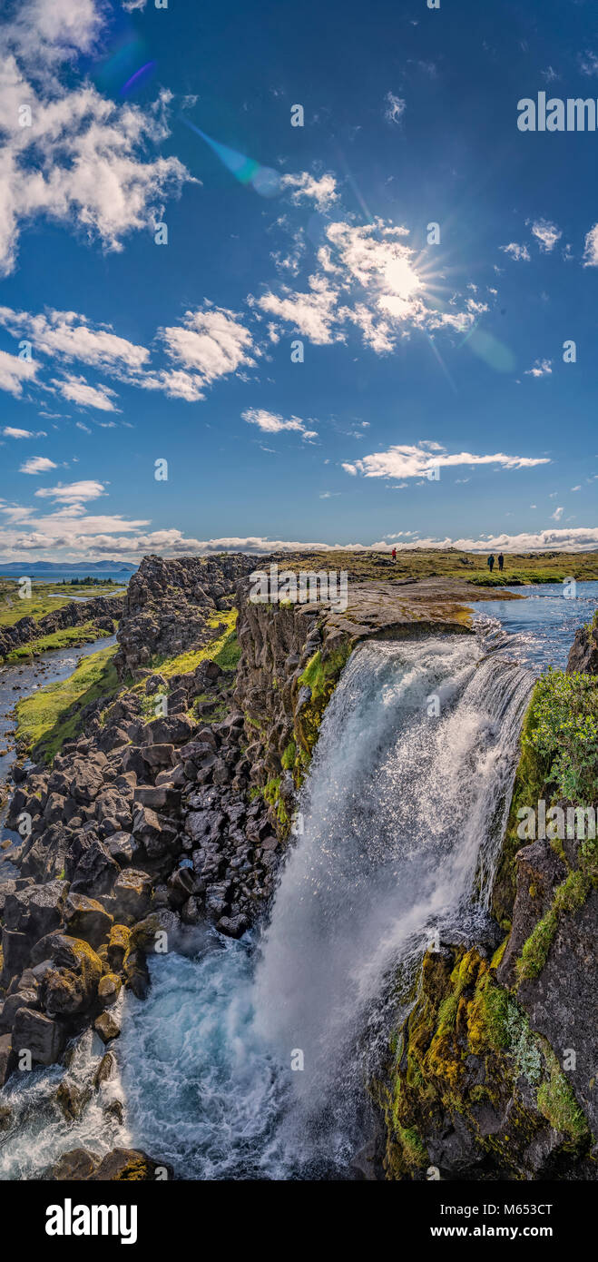 Thingvellir National Park, un sito Patrimonio Mondiale dell'Unesco, Islanda. Foto Stock