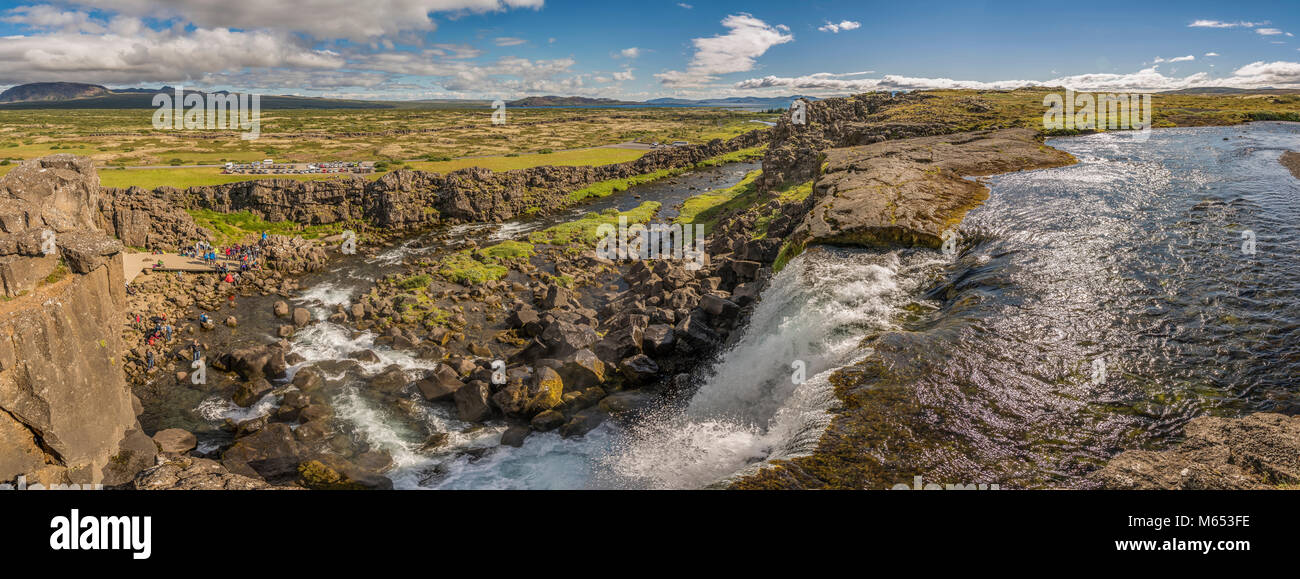 Thingvellir National Park, un sito Patrimonio Mondiale dell'Unesco, Islanda. Foto Stock
