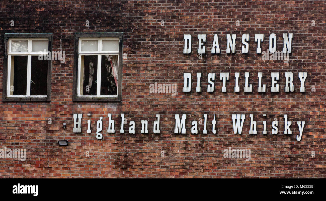 Segno come Deanston distillery Foto Stock