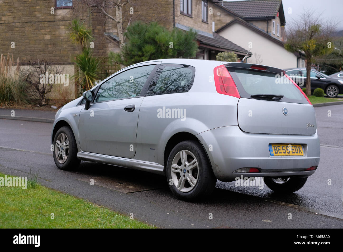 Febbraio 2018 - Argento 2007 Fiat Grande Punto Foto Stock