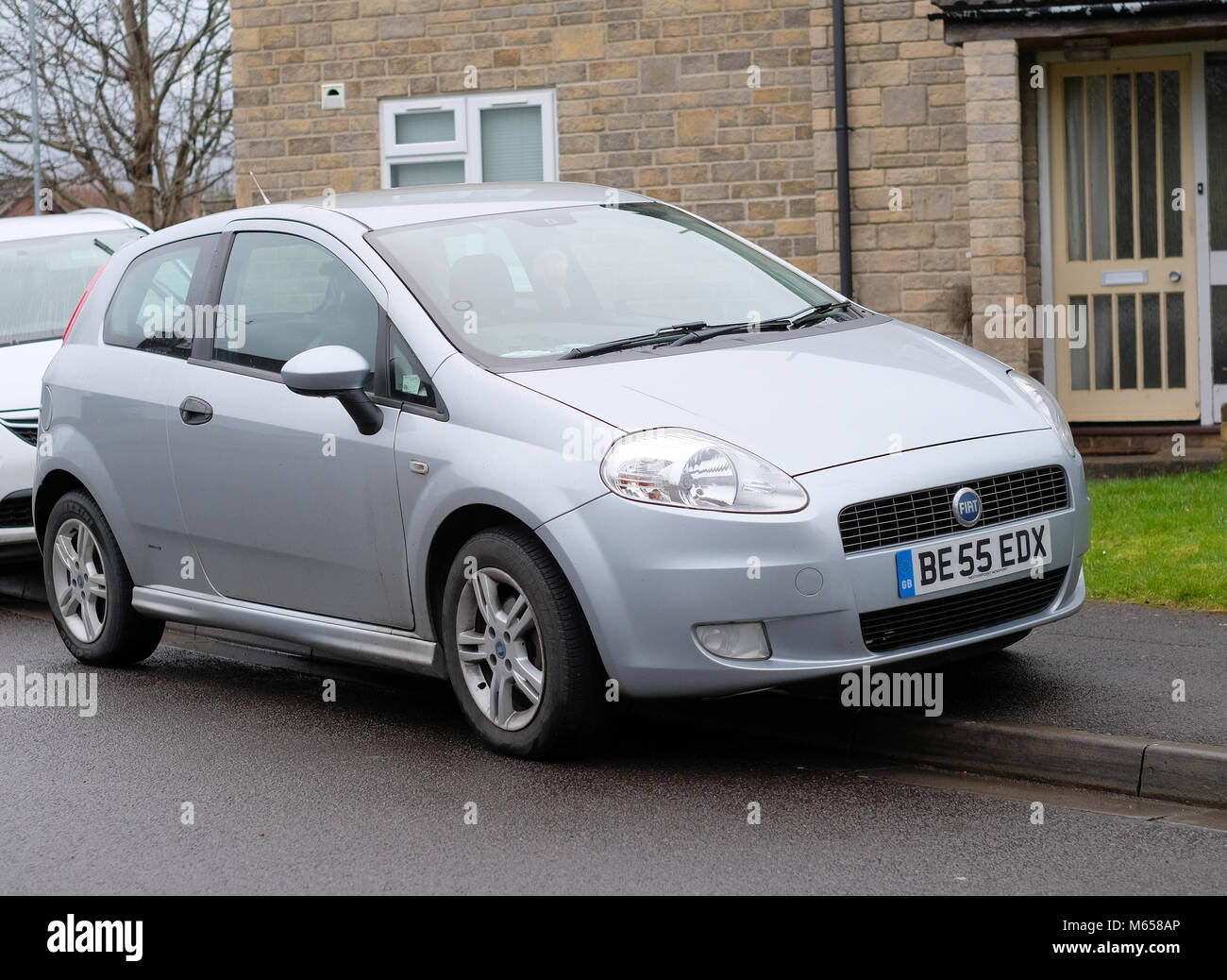 Febbraio 2018 - Argento 2007 Fiat Grande Punto Foto Stock