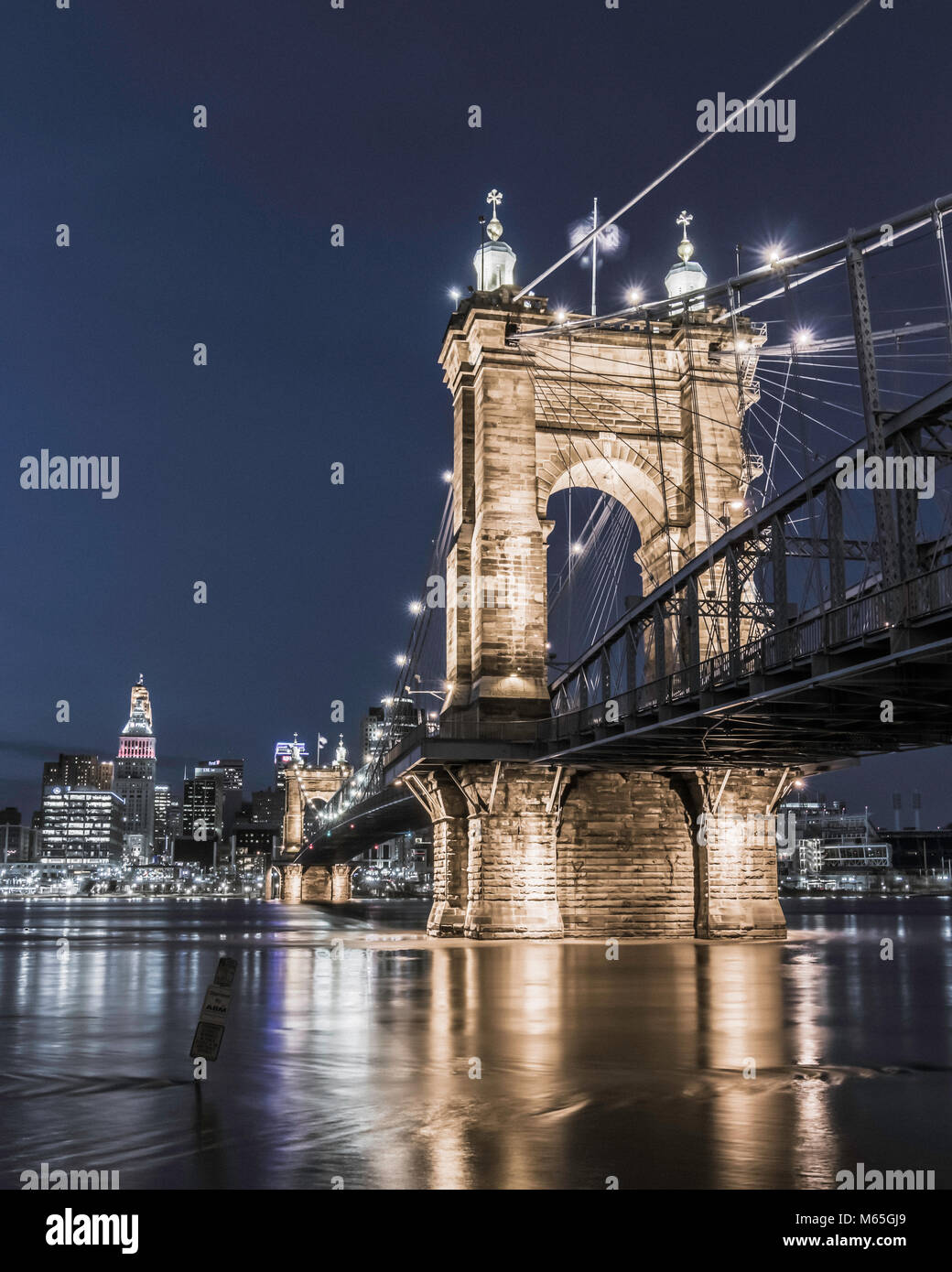 Cincinnati in Ohio fiume alluvione del 2018 Foto Stock