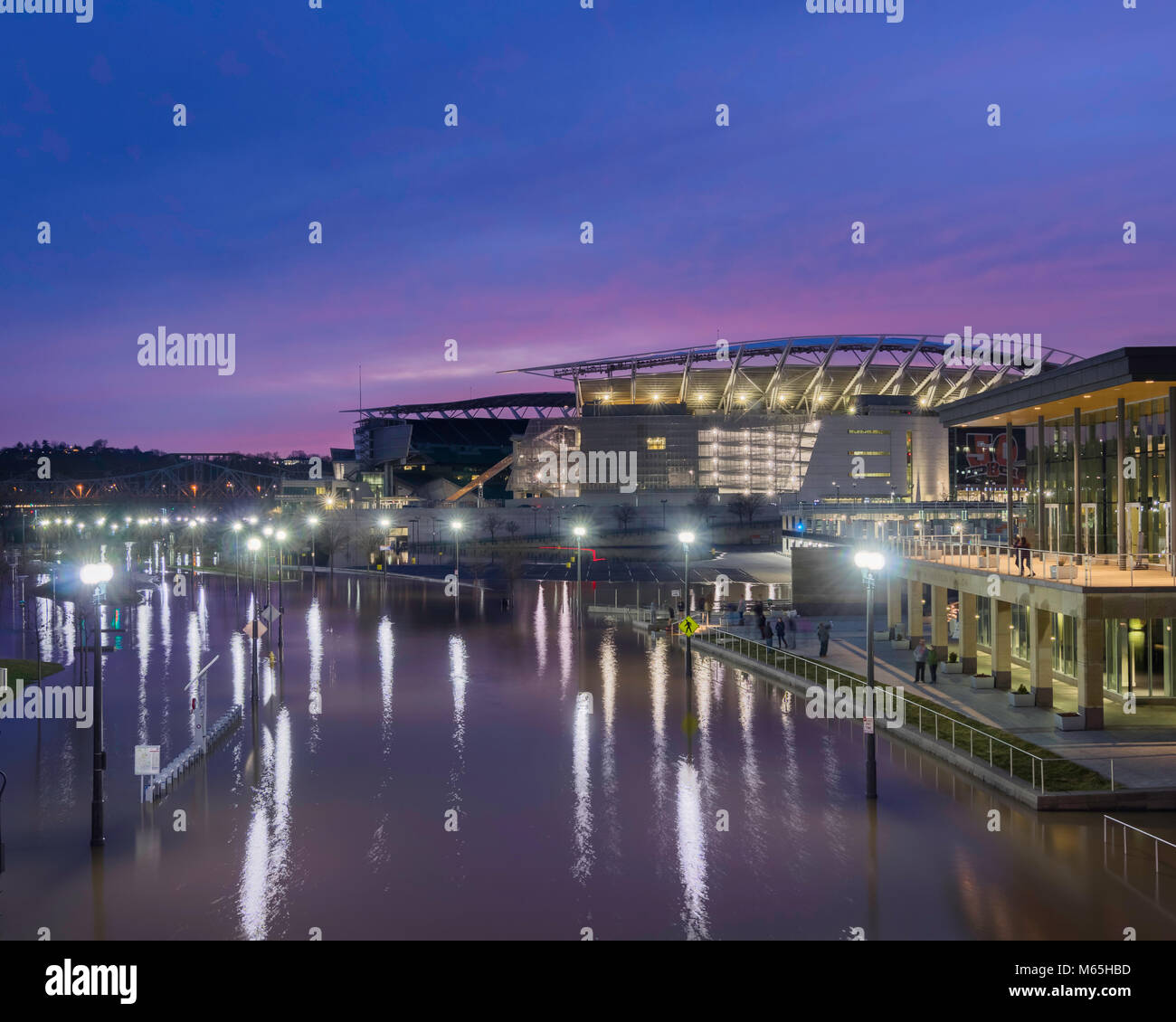 Cincinnati in Ohio fiume alluvione del 2018 Foto Stock