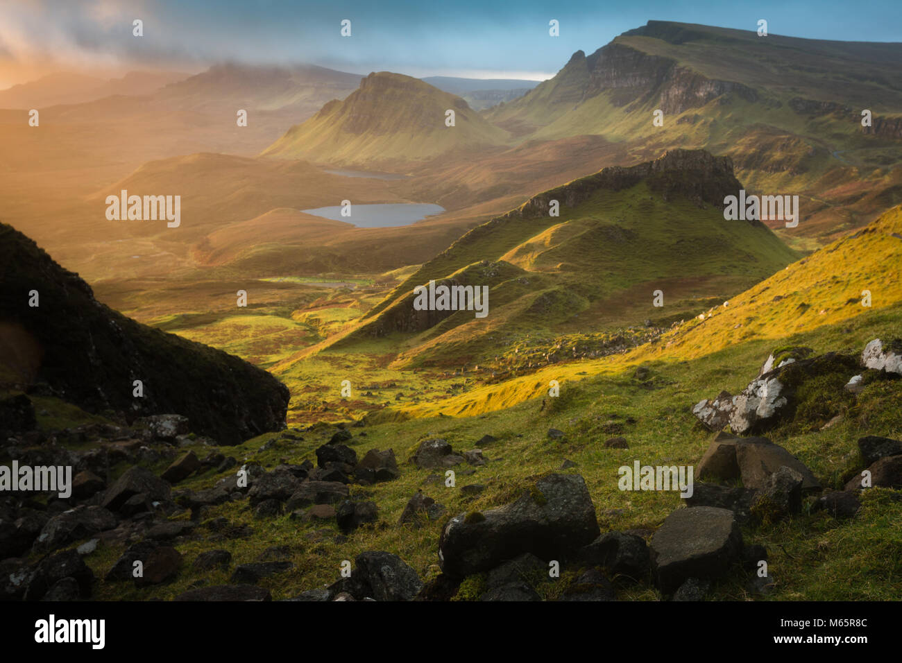 Quiraing presso sunrise Foto Stock