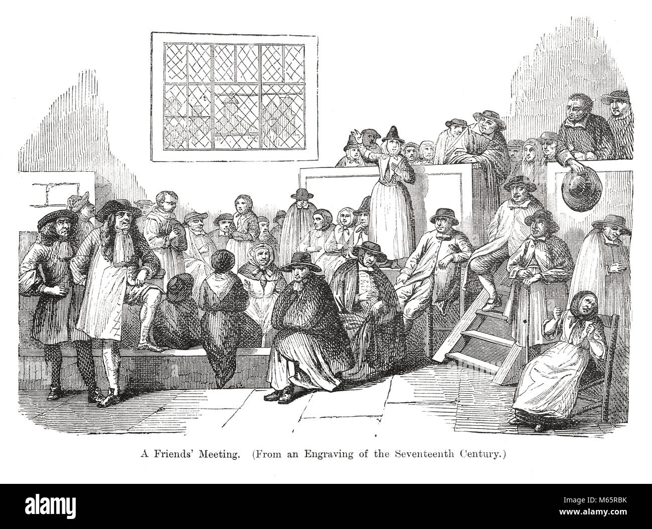 Una riunione amici house nel XVII secolo Foto Stock
