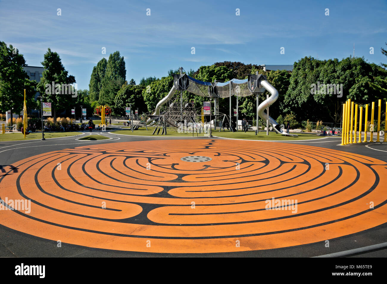 WA13774-00...WASHINGTON - area giochi per bambini presso il parco Seattle Center nel centro di Seattle. 2017 Foto Stock