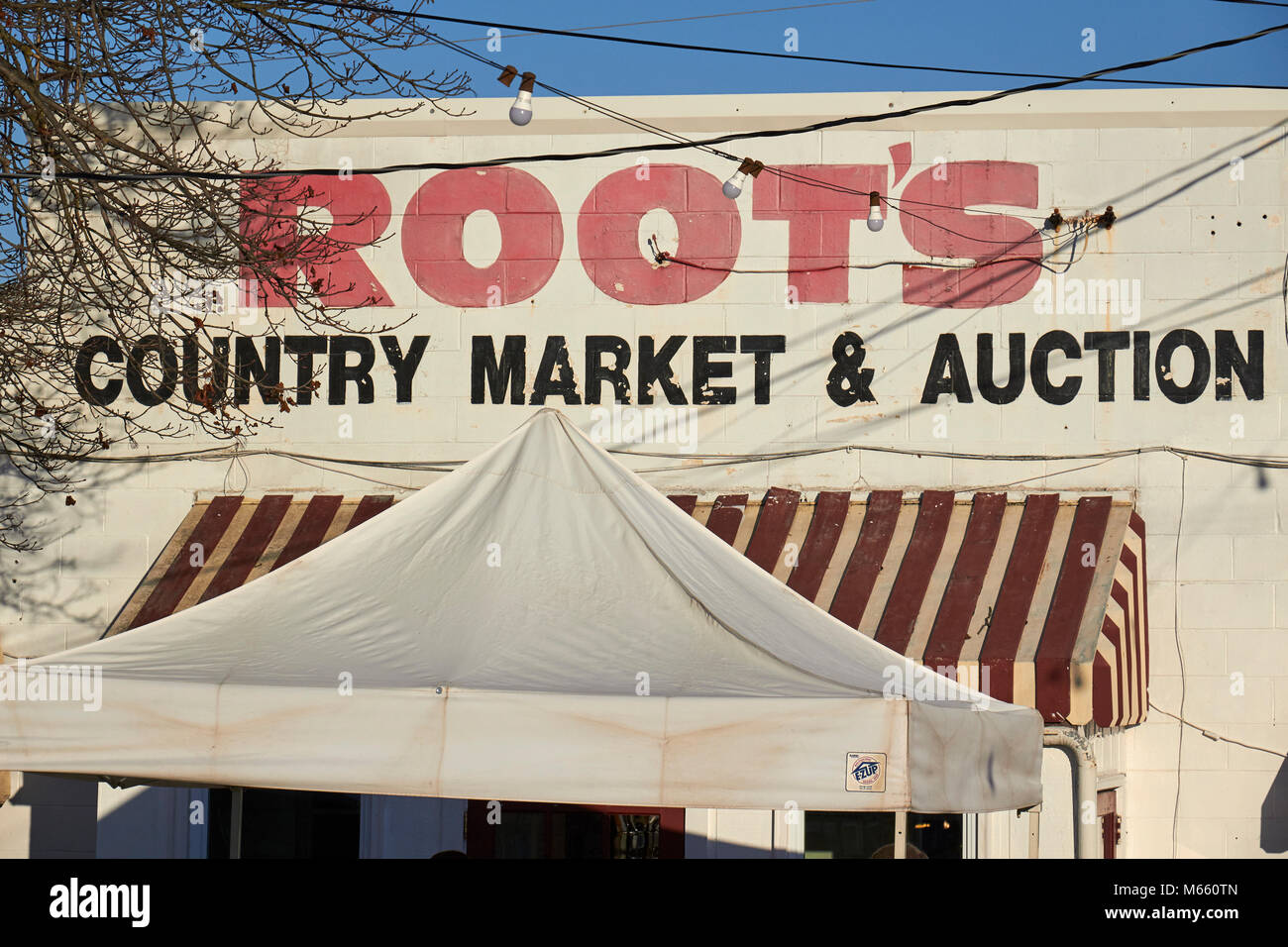 Ingresso principale della radice del mercato del paese, Amish country, Lancaster County, Pennsylvania, STATI UNITI D'AMERICA Foto Stock