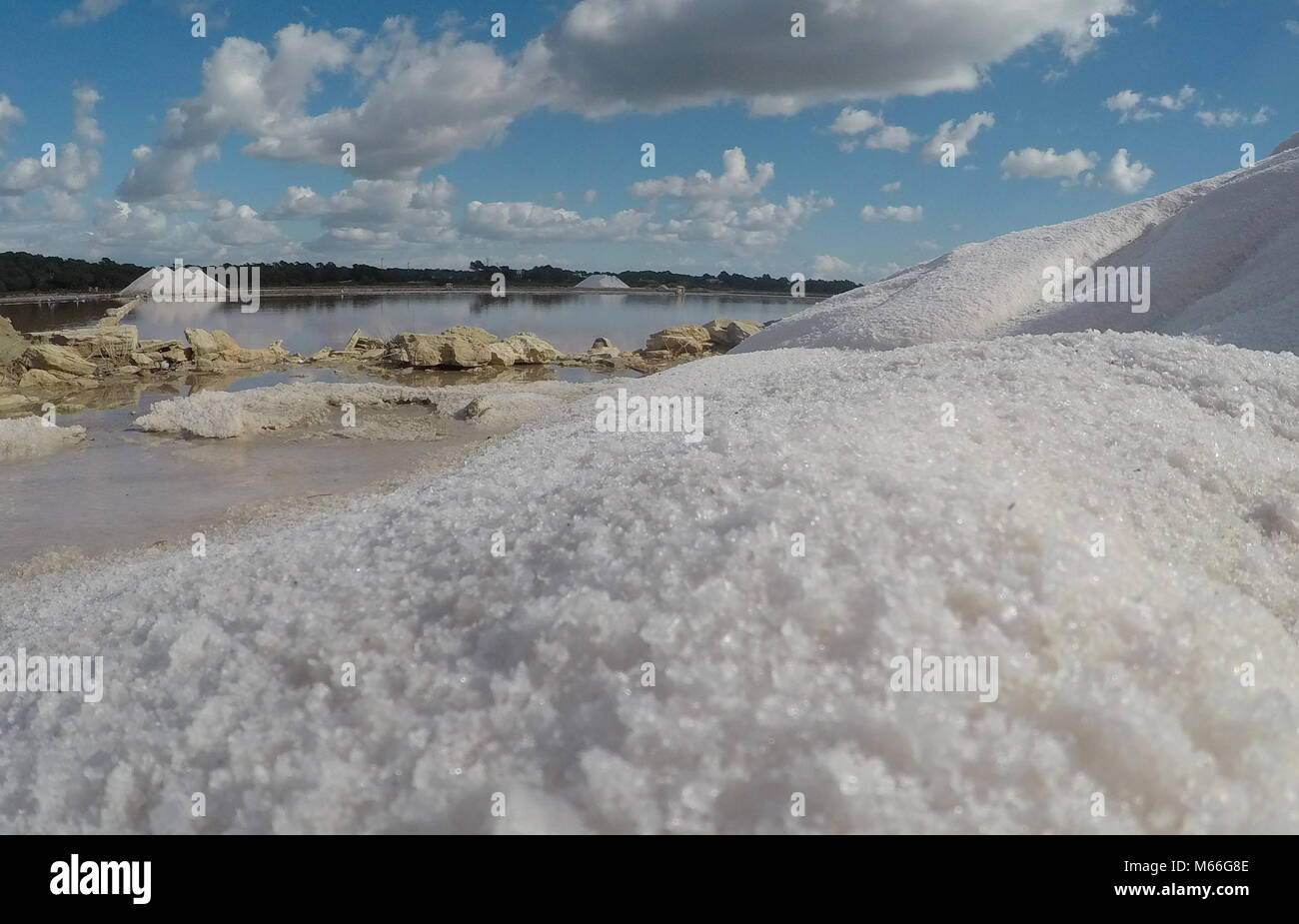 Stagni di sale, Campos, Maiorca, Spagna Foto Stock