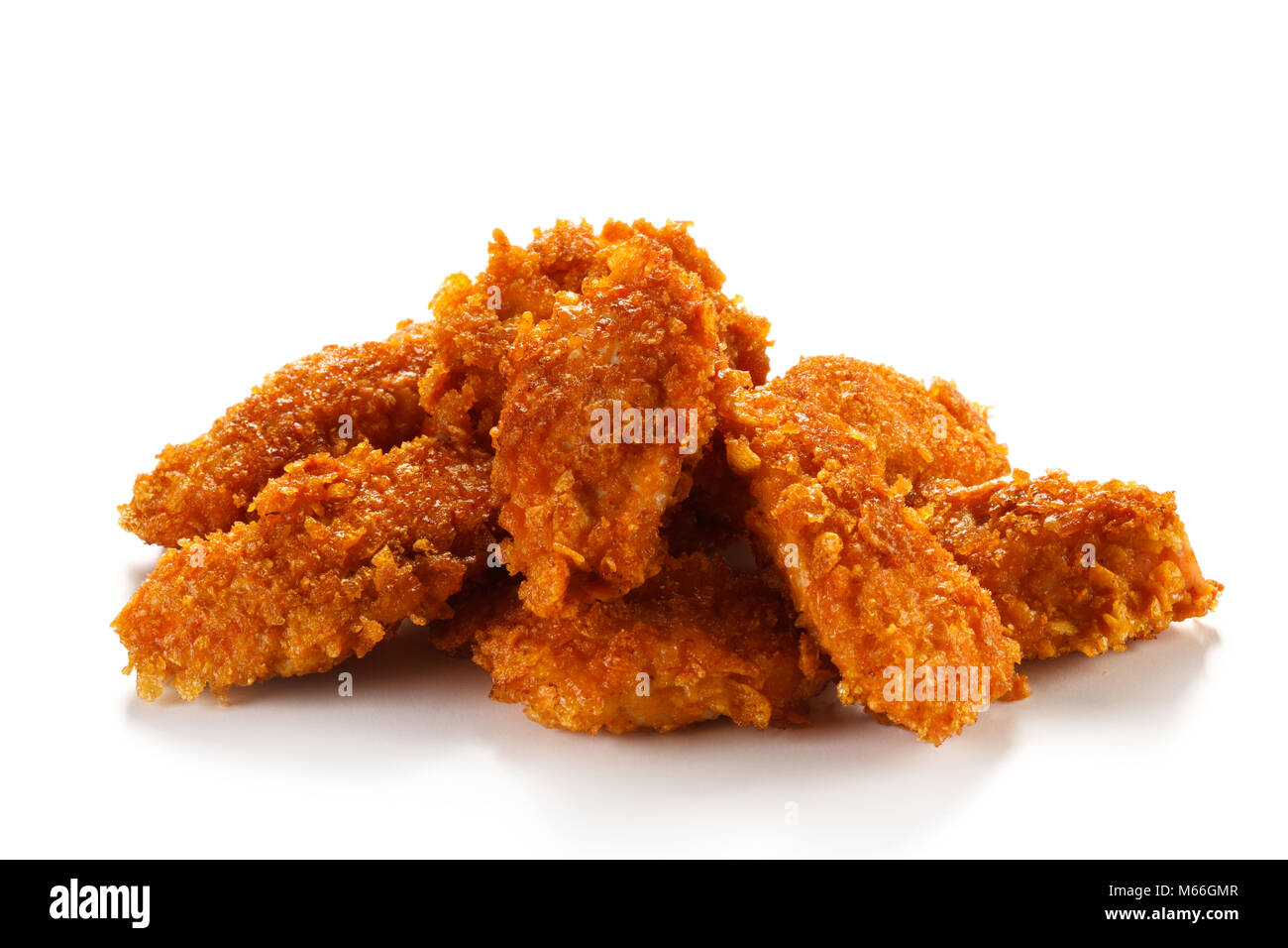 Fried Chicken Nuggets su sfondo bianco Foto Stock