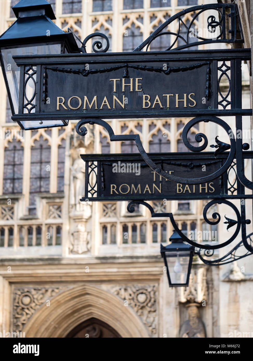 I Bagni Romani e Abbazia di Bath Avon Inghilterra Foto Stock