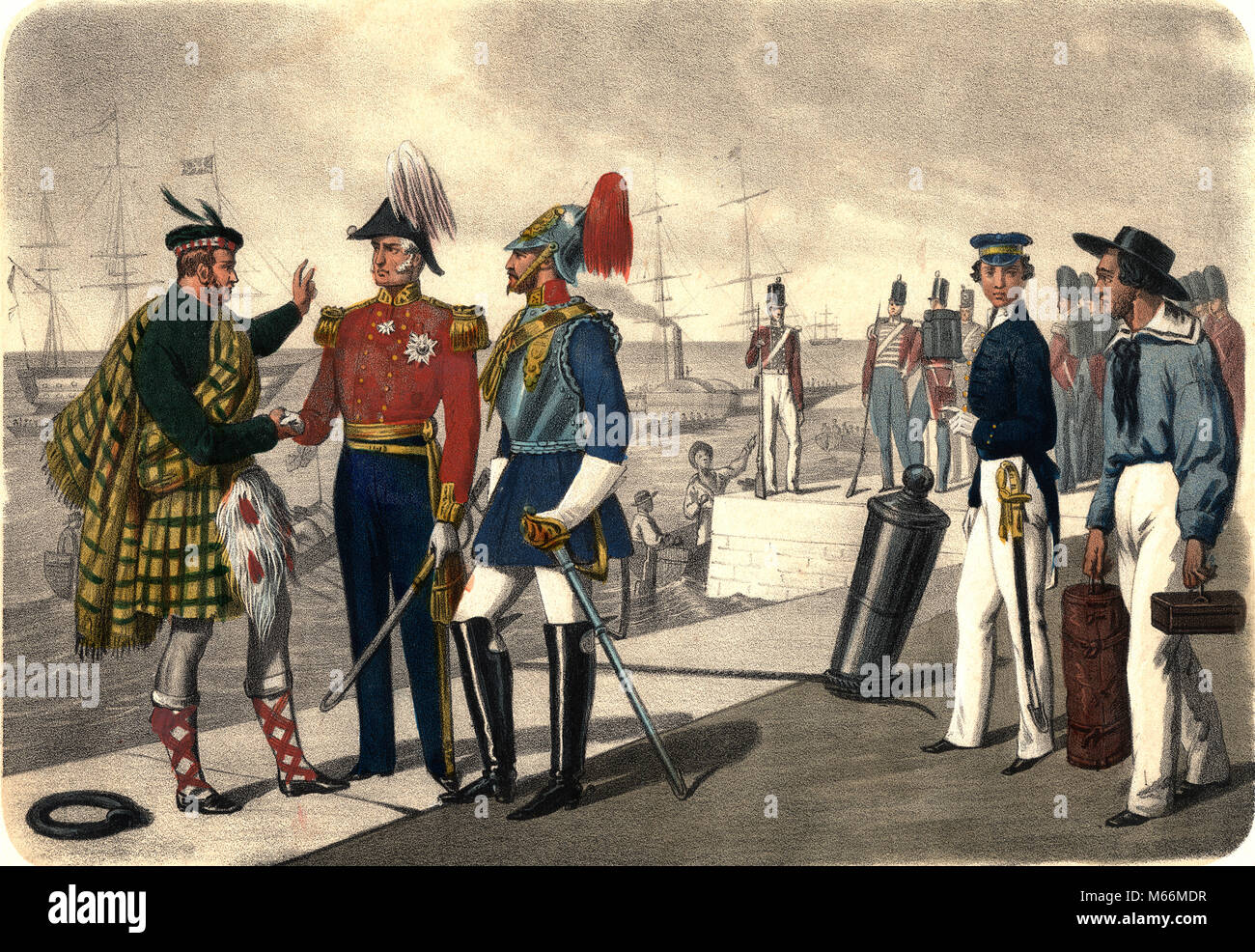1800s 19esimo secolo militare vittoriana gli uomini in uniforme lo scozzese KILT UFFICIALE GENERALE HORSEGUARD MARINAIO MARINO - kh13282 CPC001 HARS SCOTSMAN Foto Stock