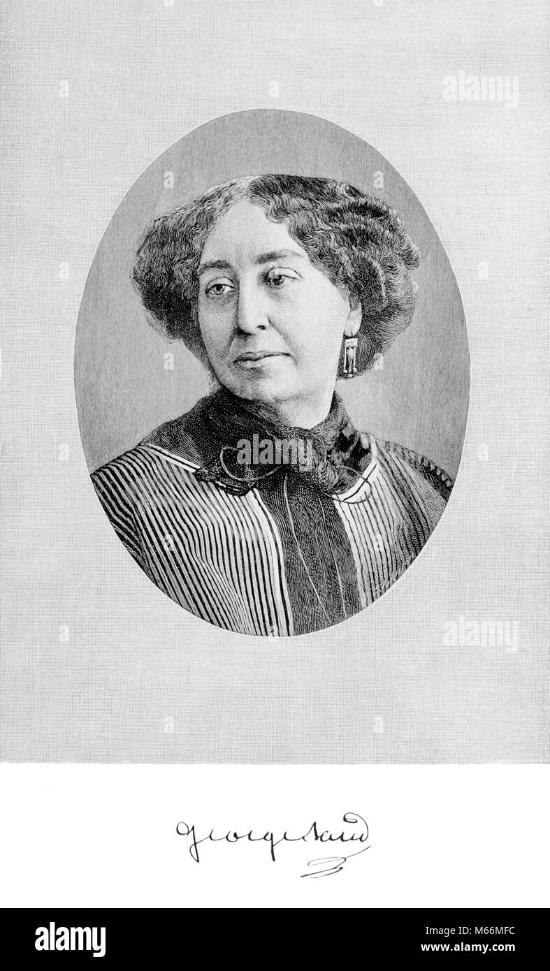 1864 ritratto di George Sand da NADAR AMANTINE AURORE LUCILE DUPIN BARONESSA DUDEVANT romanziere francese - kh13514 NAW001 HARS NADAR nom de plume romanziere occupazioni in vecchio stile penna nome persone pseudonimo scandaloso Foto Stock