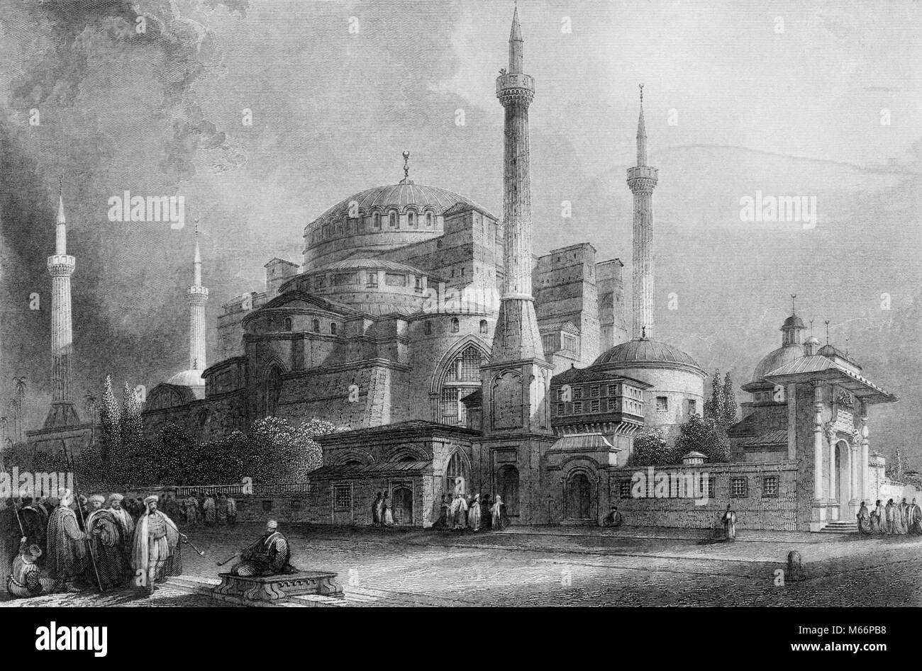 1800s ST. SOPHIA CHIESA DI COSTANTINOPOLI ISTANBUL la chiesa divenne una moschea è ora un Museo Hagia Sophia - Q68014 CPC001 HARS BAGNO TURCO Foto Stock