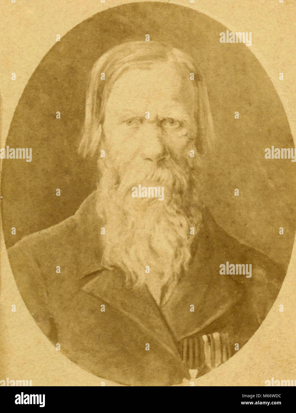 Ritratto di un vecchio uomo barbuto, Italia 1850s Foto Stock