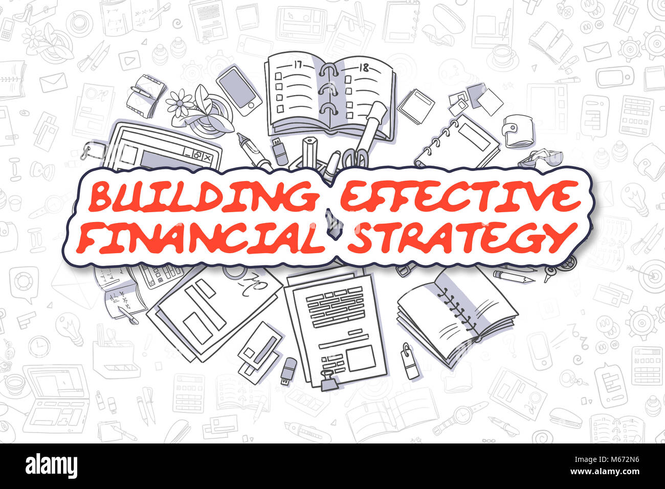 La costruzione di un efficace strategia finanziaria - la concezione di business. Foto Stock