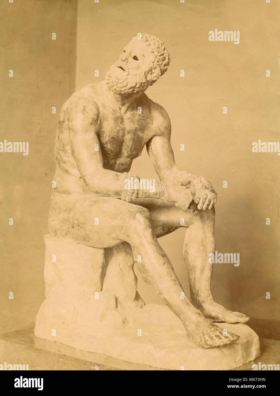 Statua in bronzo del boxer, Italia Foto Stock