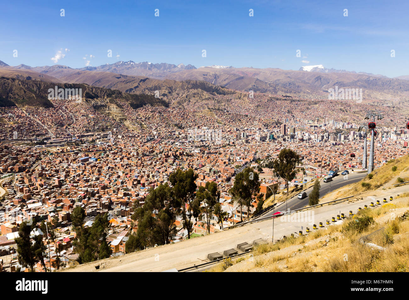 La Paz vista da El Alto,Bolivia. Capitale boliviana Foto Stock