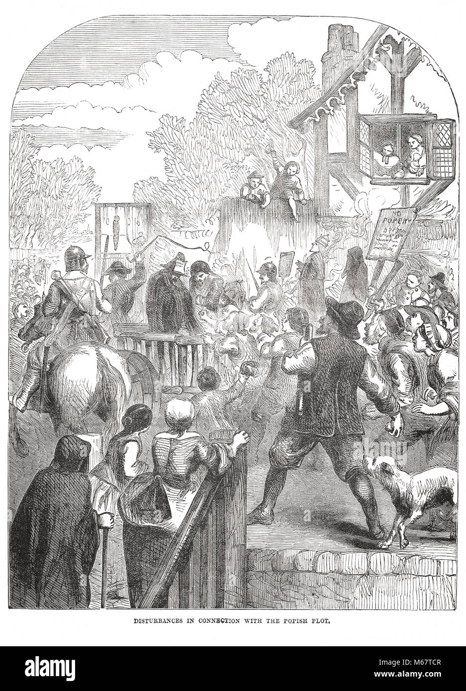 Anti-cattolico isteria, perturbazioni in connessione con il Popish plot, 1678 Foto Stock