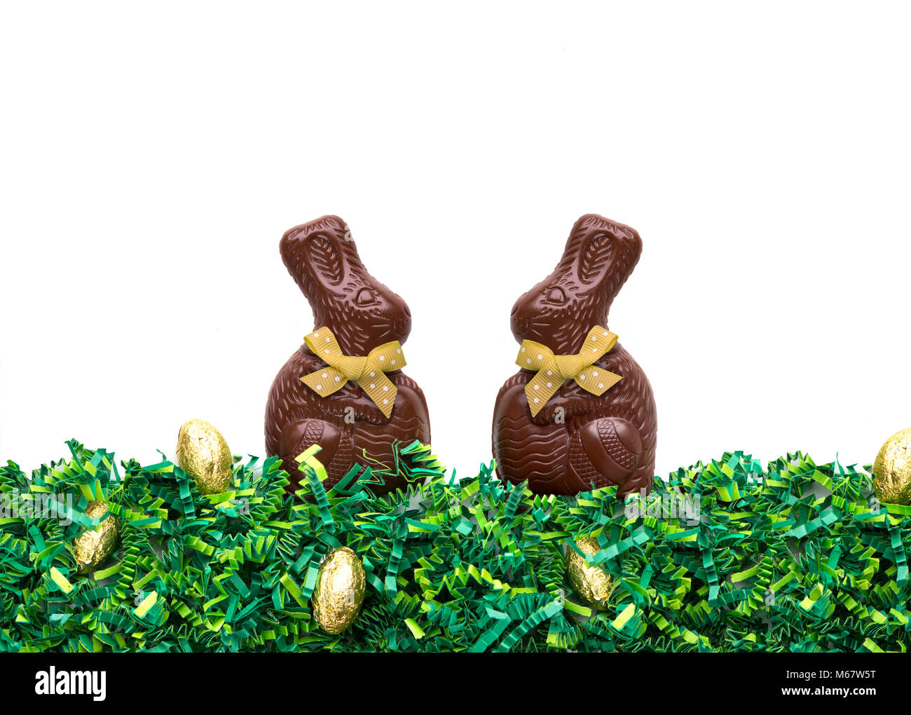 Cioccolato conigli di Pasqua Foto Stock