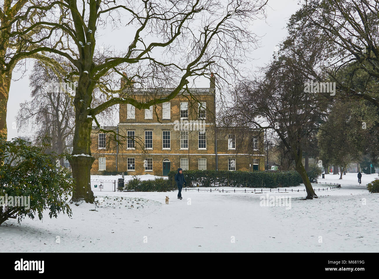 Clissold casa in Clissold Park, Stoke Newington, North London REGNO UNITO, sotto neve Foto Stock