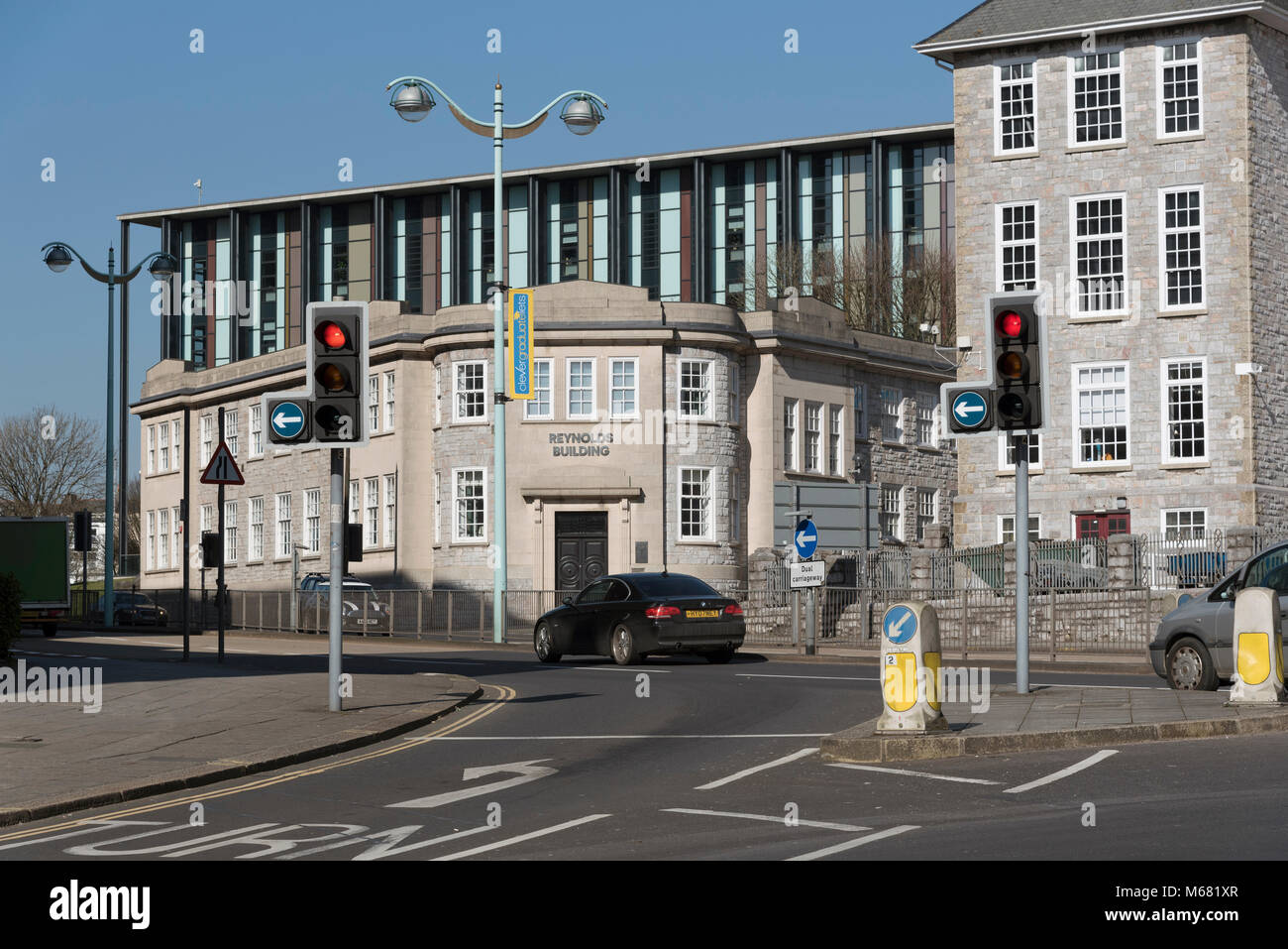 Plymouth University, Plymouth Devon, Inghilterra England Regno Unito. Febbraio 2018. L'edificio di Reynolds in Coburg Street nel centro della citta'. Foto Stock