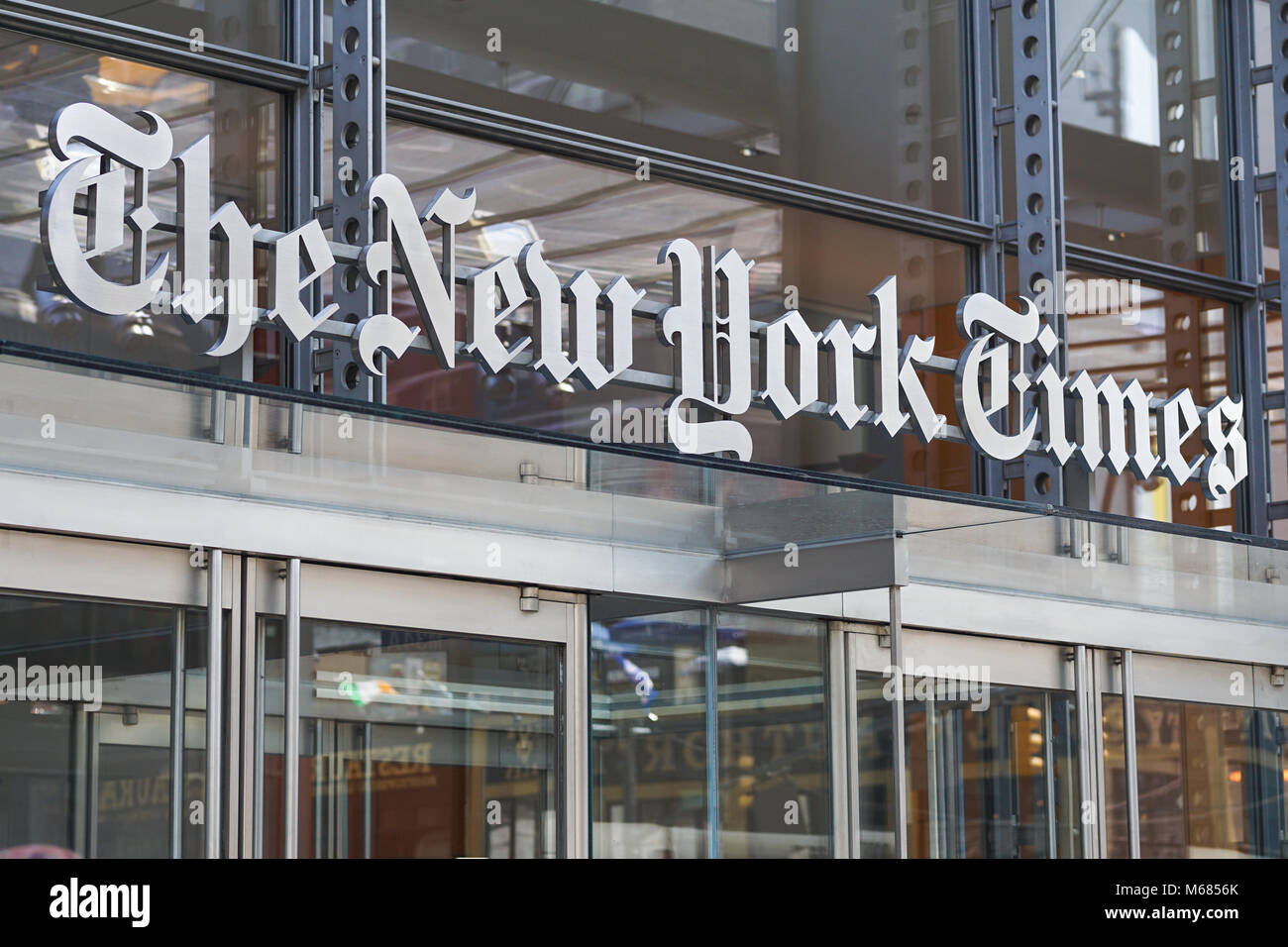 Il New York Times building sulla 8th Avenue a Manhattan NYC. Foto Stock